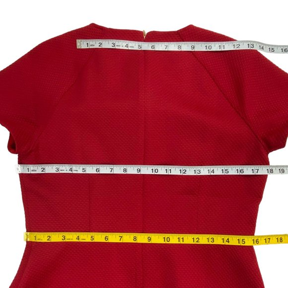 Draper James Sheath Dress | 10 | Red | Short Sleeve | Midi - Picture 7 of 12